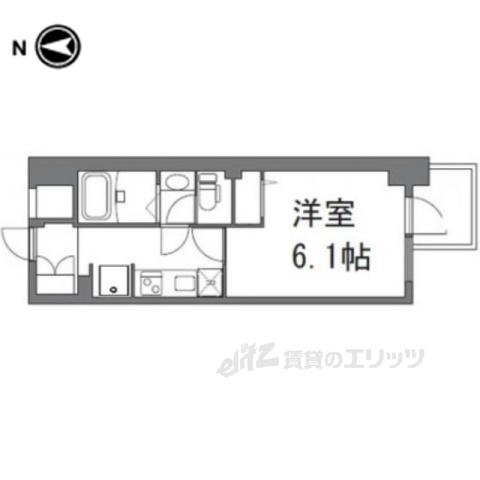 サンフローラ三条大宮(1K/2階)の間取り写真