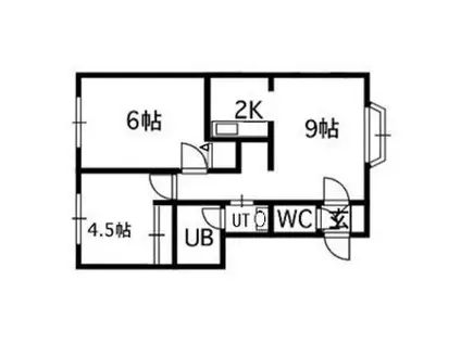 セトル西岡(2LDK/1階)の間取り写真