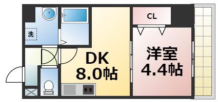 SFIDA森ノ宮(1LDK/9階)の間取り写真