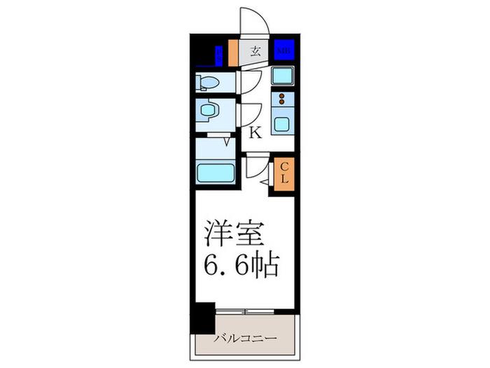 ファステート京都西院パール(1K/5階)の間取り写真