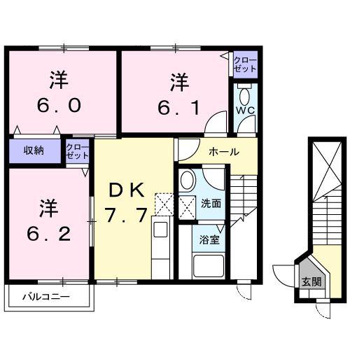 さわやか壱番館(3DK/2階)の間取り写真