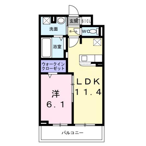 ラ・クラリテ高須(1LDK/2階)の間取り写真