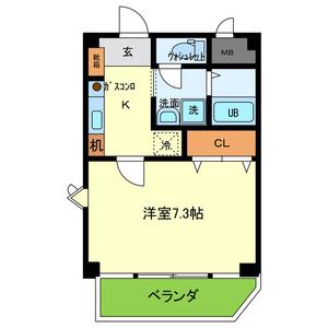 ビアンフェ(1K/3階)の間取り写真