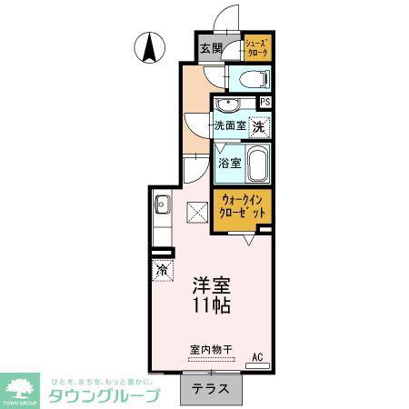 ボンジュール本陣(1LDK/1階)の間取り写真
