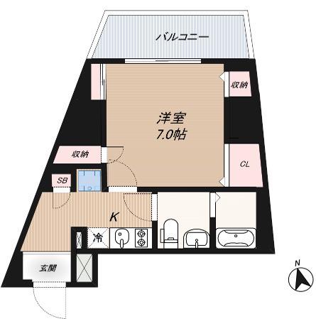 アイディ品川25(1K/7階)の間取り写真