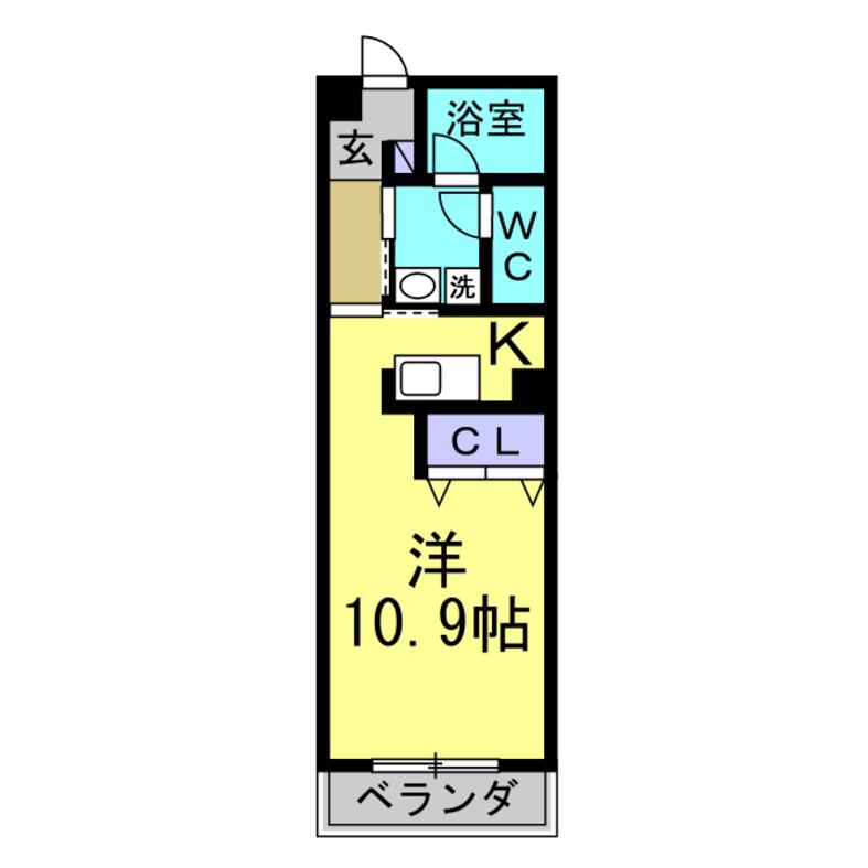 第10タツミビル西館(ワンルーム/2階)の間取り写真