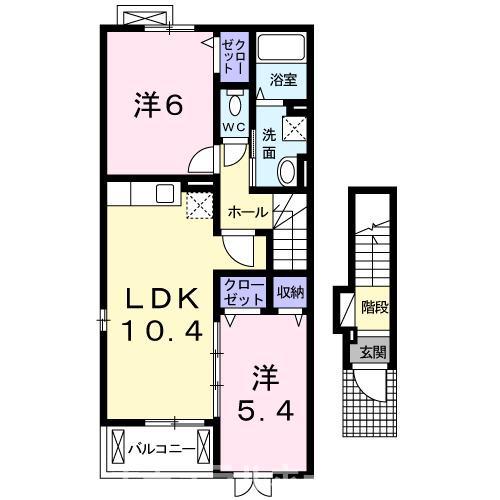 イースト・SIDE 弐番館(2LDK/2階)の間取り写真