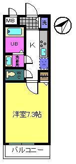 I PALACE(1K/2階)の間取り写真