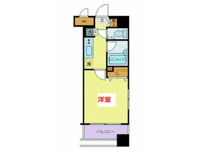 セルカディア港区芝浦(1K/8階)の間取り写真