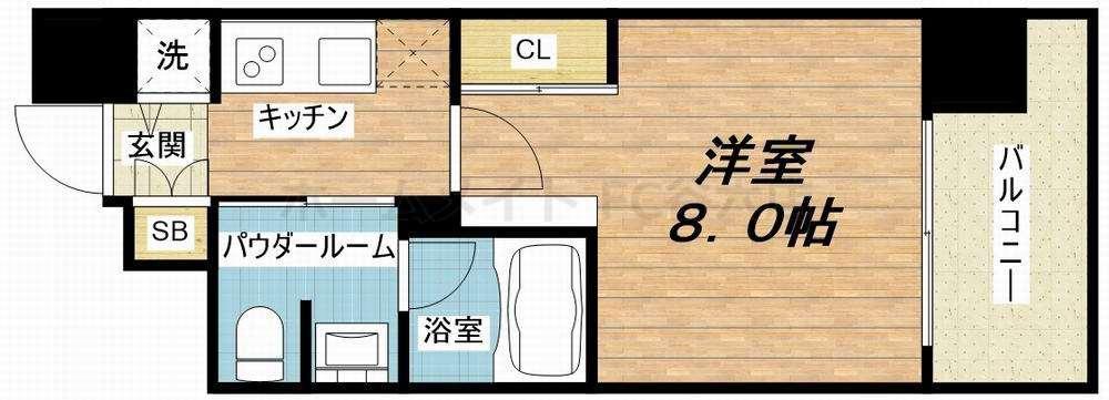 エスライズ北堀江スワン(1K/6階)の間取り写真