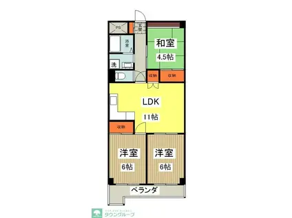 エントピア田代(3LDK/3階)の間取り写真