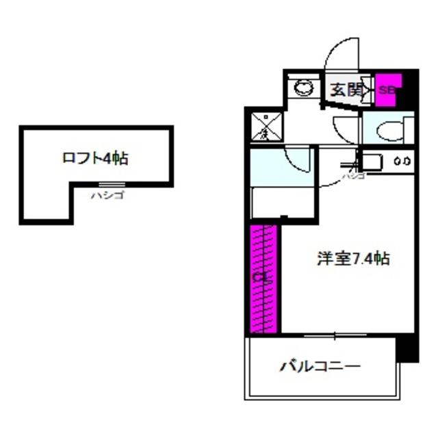 ヴィラレスト(ワンルーム/6階)の間取り写真