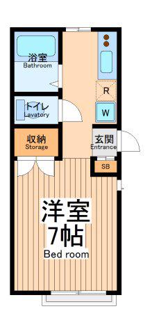 フォーシーズン西調布(1K/2階)の間取り写真