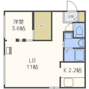 クロノス(1LDK/2階)の間取り写真