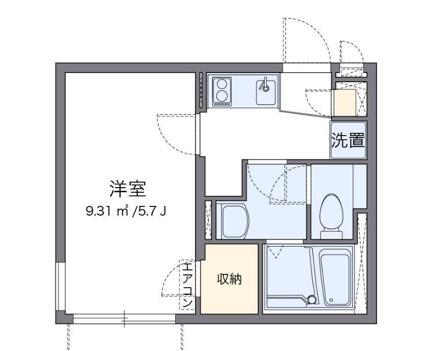 TAKIZAWA(1K/2階)の間取り写真