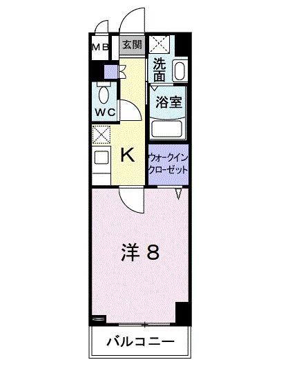 グランクレシア(1K/5階)の間取り写真