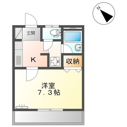 グリーンフィールド作野ヶ丘II(1K/1階)の間取り写真