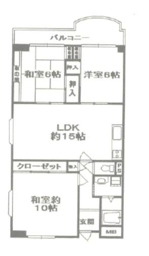 コープ野村高槻D棟(3LDK/7階)の間取り写真