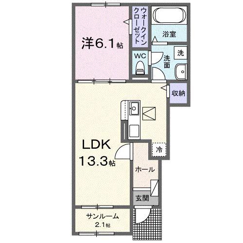 コーチェ(1LDK/1階)の間取り写真