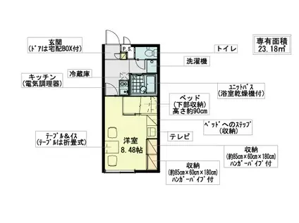 レオパレスAGRI 162(1K/1階)の間取り写真