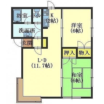 エコーマンションNO1(2LDK/1階)の間取り写真