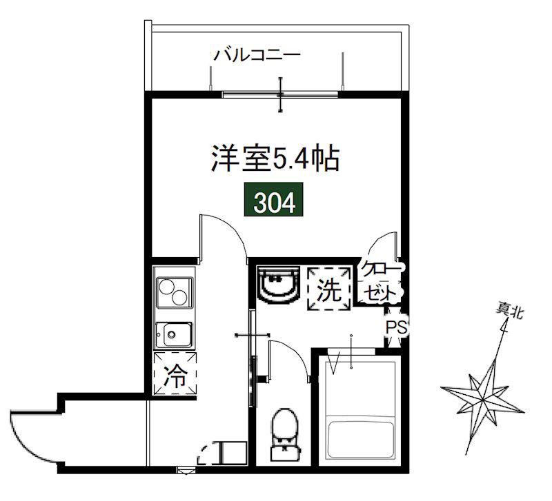 MELDIA堀之内3丁目(1K/3階)の間取り写真