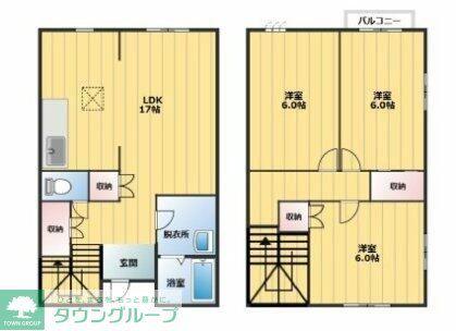 テラス鳶尾(3LDK/1階)の間取り写真