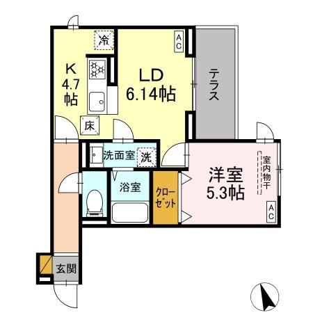 前原東2丁目PJ(1LDK/1階)の間取り写真
