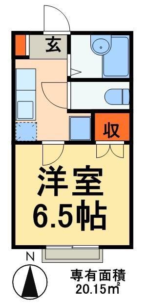 メルヴェイユ(1K/2階)の間取り写真