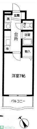 シャルム南流山(1K/3階)の間取り写真