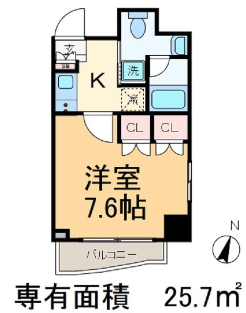 TRADIS東十条(1K/6階)の間取り写真
