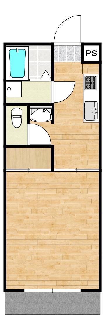 アネックス御弓町(1K/1階)の間取り写真