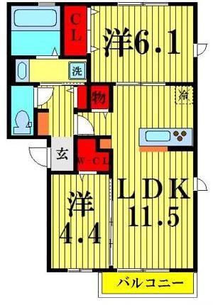 パークハイム(2LDK/3階)の間取り写真