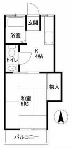 メゾン安(1K/2階)の間取り写真