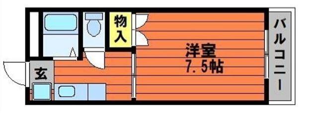 リトルハイツNO6(1K/2階)の間取り写真