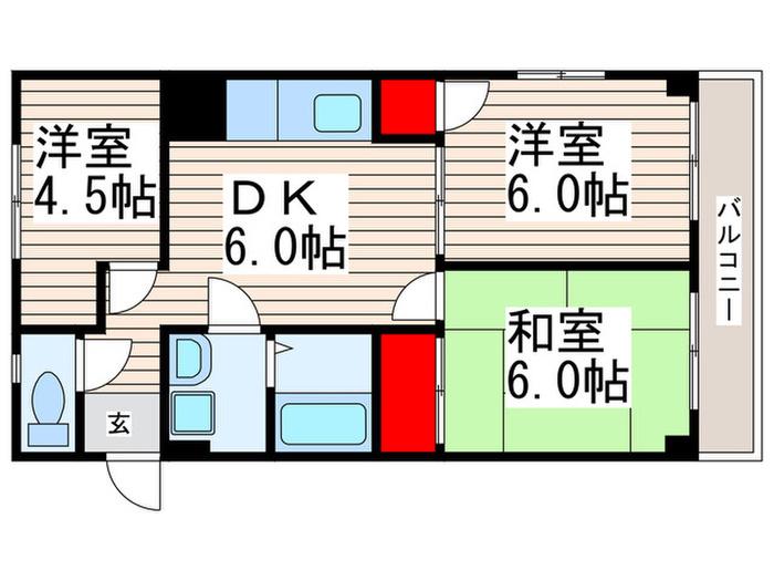 リアライズ葛西駅前II(3DK/7階)の間取り写真