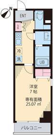 キャトル セゾン(1K/4階)の間取り写真