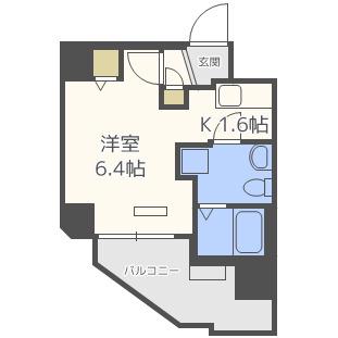 プレサンス難波イーストモダニティ(1K/9階)の間取り写真