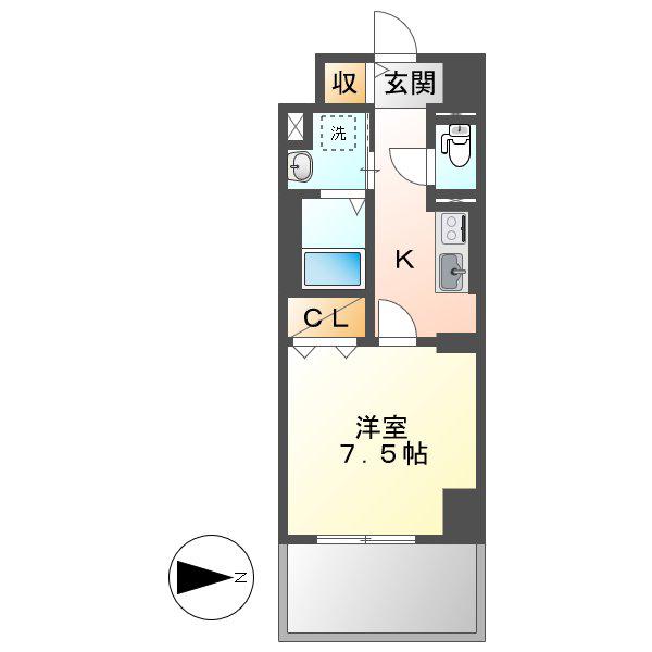 ケイマイティ II(1K/3階)の間取り写真
