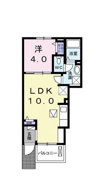 グレイス ヌーヴォー E(1LDK/1階)の間取り写真