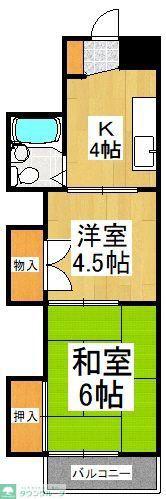 メゾンドボヌ-ル(2K/3階)の間取り写真