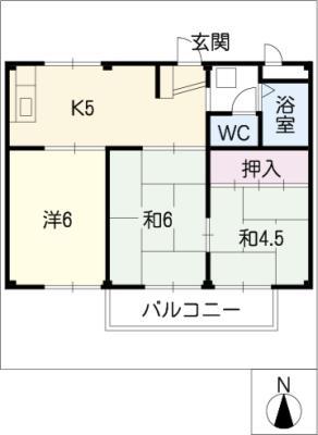 ハイツコイケ(3K/1階)の間取り写真