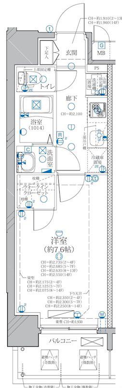 ディアレイシャス名古屋ステーション(1K/11階)の間取り写真