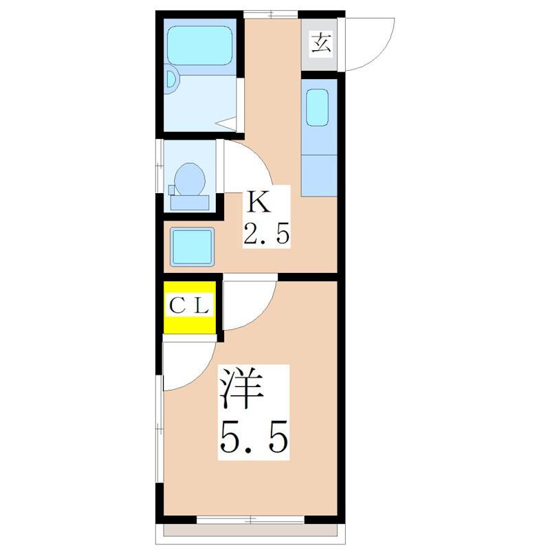 グリンピア・五月(1K/4階)の間取り写真