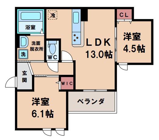 エスポワレジデンス(2LDK/3階)の間取り写真