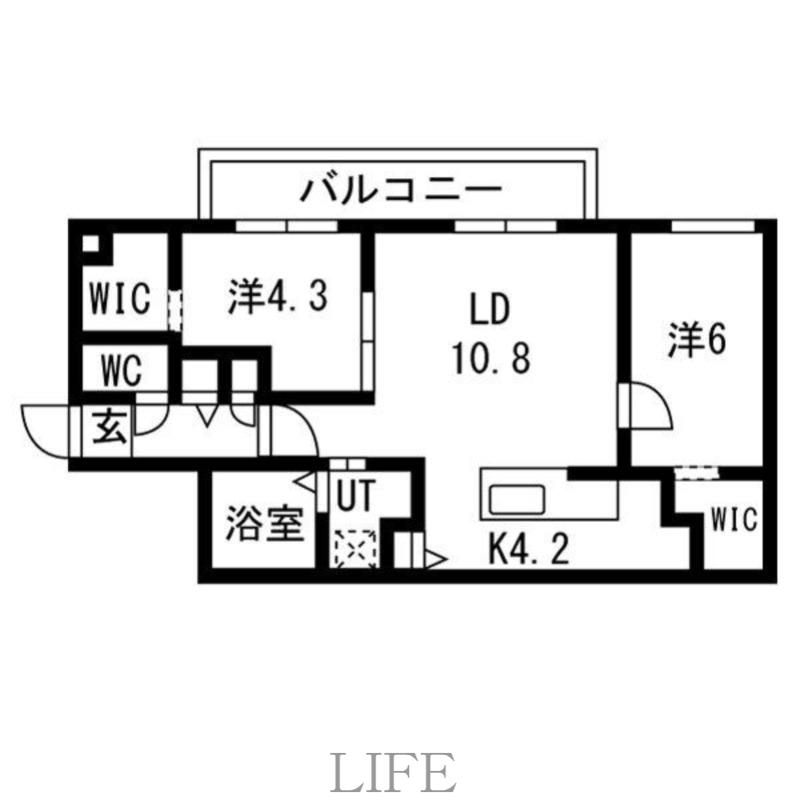 ALPHA GARDEN 豊平(2LDK/3階)の間取り写真