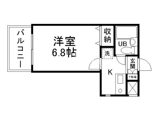 デトム・ワン 室町二条(1K/4階)の間取り写真