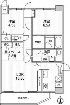 LA DOUCEUR西宮北口(2LDK/6階)の間取り写真
