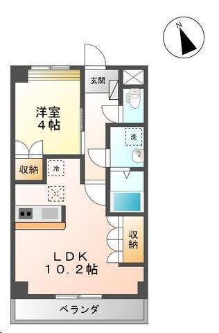 サンフィット フジマン(1LDK/1階)の間取り写真