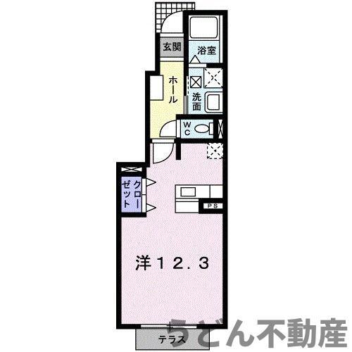 コーポフォレストII B(ワンルーム/1階)の間取り写真